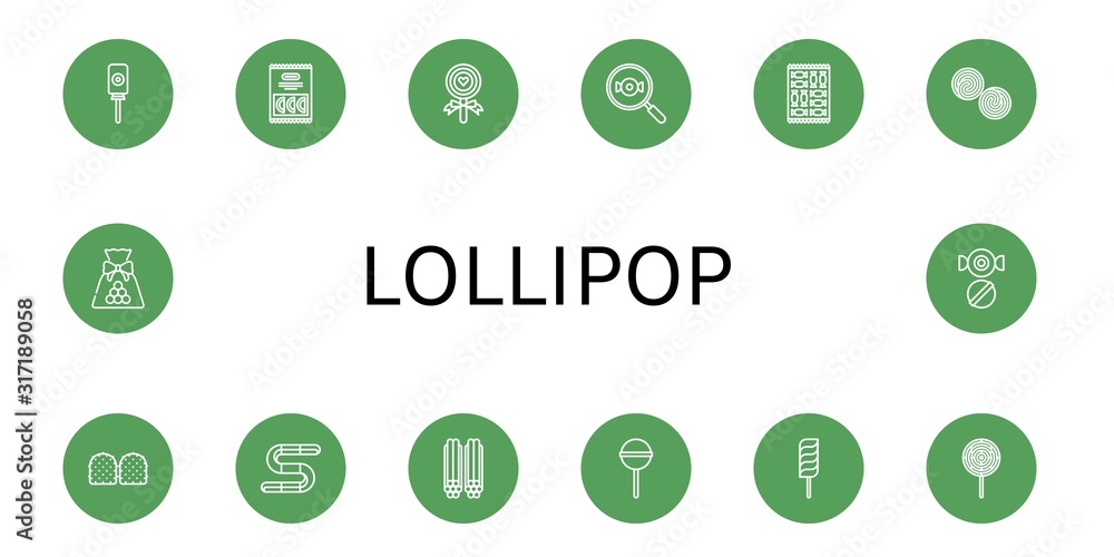 Set of lollipop icons Set of lollipop icons