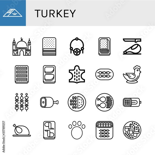 turkey simple icons set