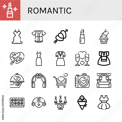 Set of romantic icons