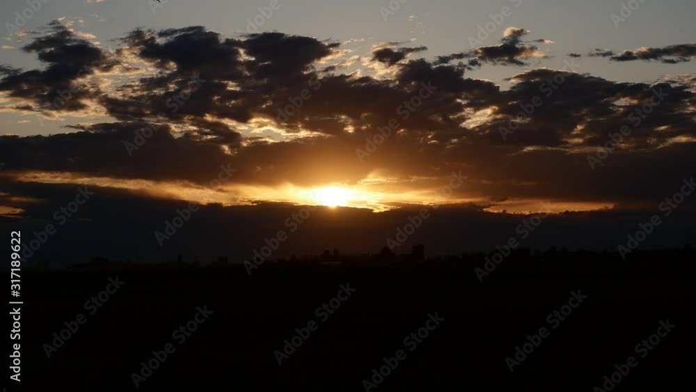 Cloudy sunset time lapse, golden hour Cloudy sunset time lapse, golden hour