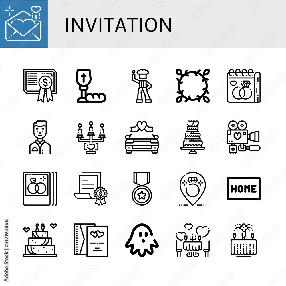 invitation icon set