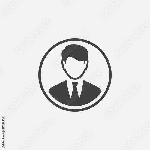 Business Man flat Icon design, human resource and businessman icon concept, man icon in trendy flat style, Symbol for your web site design, logo, app