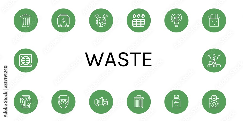 waste icon set waste icon set