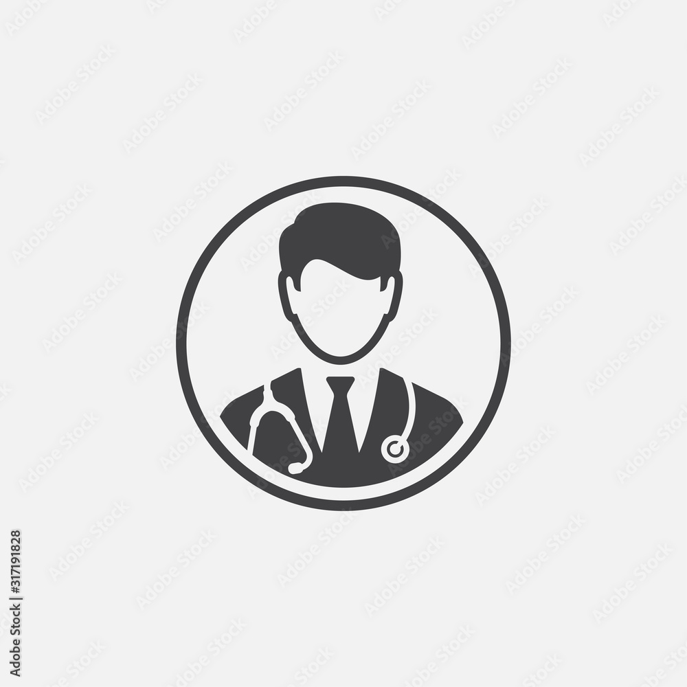 Doctor with stethoscope icon design, Physician doctor flat vector icon for apps and websites, doctor logo illustration Doctor with stethoscope icon design, Physician doctor flat vector icon for apps and websites, doctor logo illustration