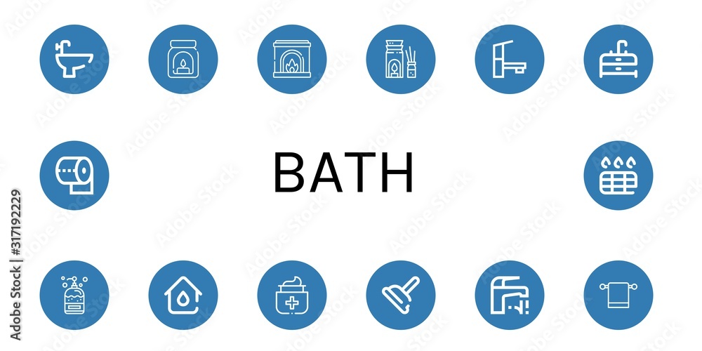 bath icon set bath icon set