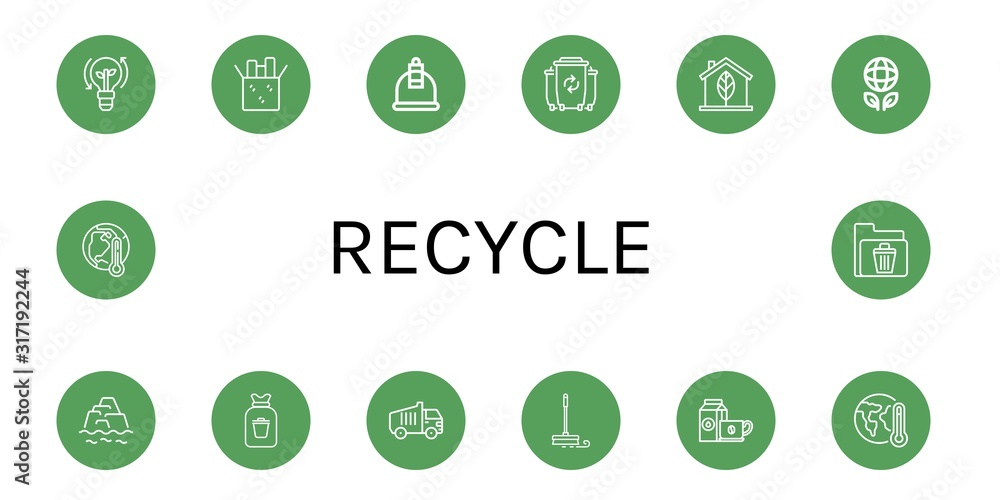 recycle icon set recycle icon set