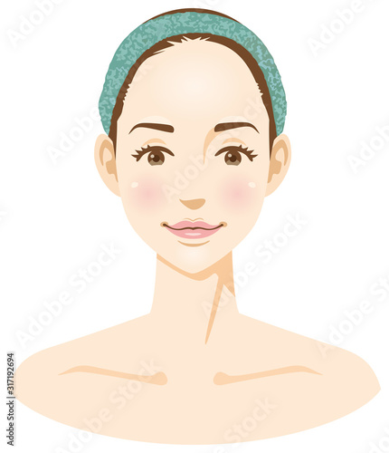 女性の顔のイメージイラスト（美容）