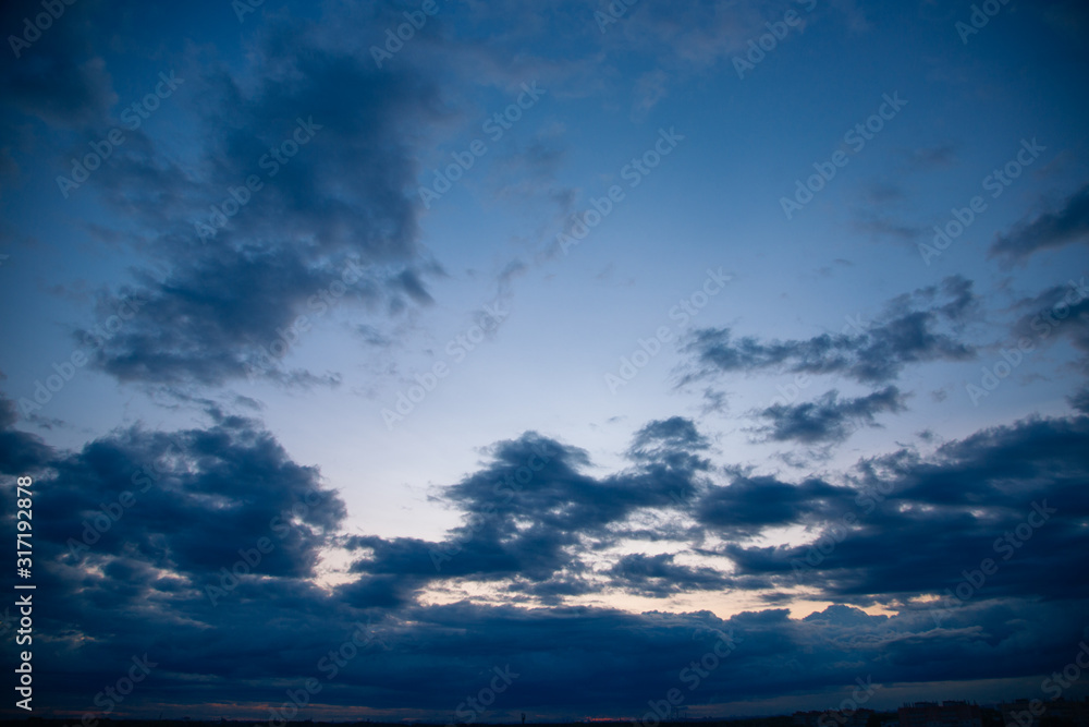 Obraz premium Texture. Evening blue sky. Dusk
