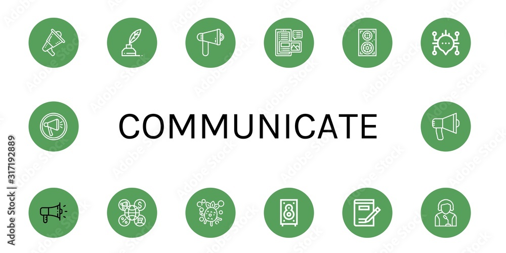 communicate simple icons set communicate simple icons set