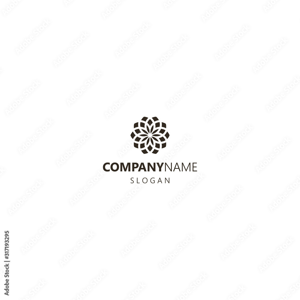 black and white simple flat art vector iconic logo of pentagonal many petal manfala flower black and white simple flat art vector iconic logo of pentagonal many petal manfala flower