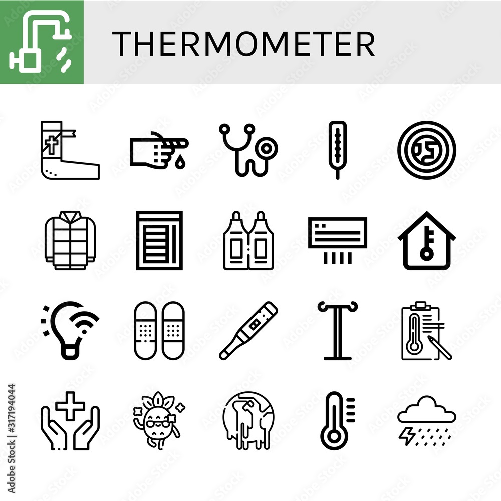 thermometer simple icons set thermometer simple icons set