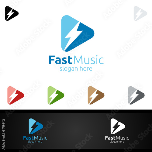 Music Logo with Fast and Play Concept Free Download Music Logo with Fast and Play Concept - GFXLoad
