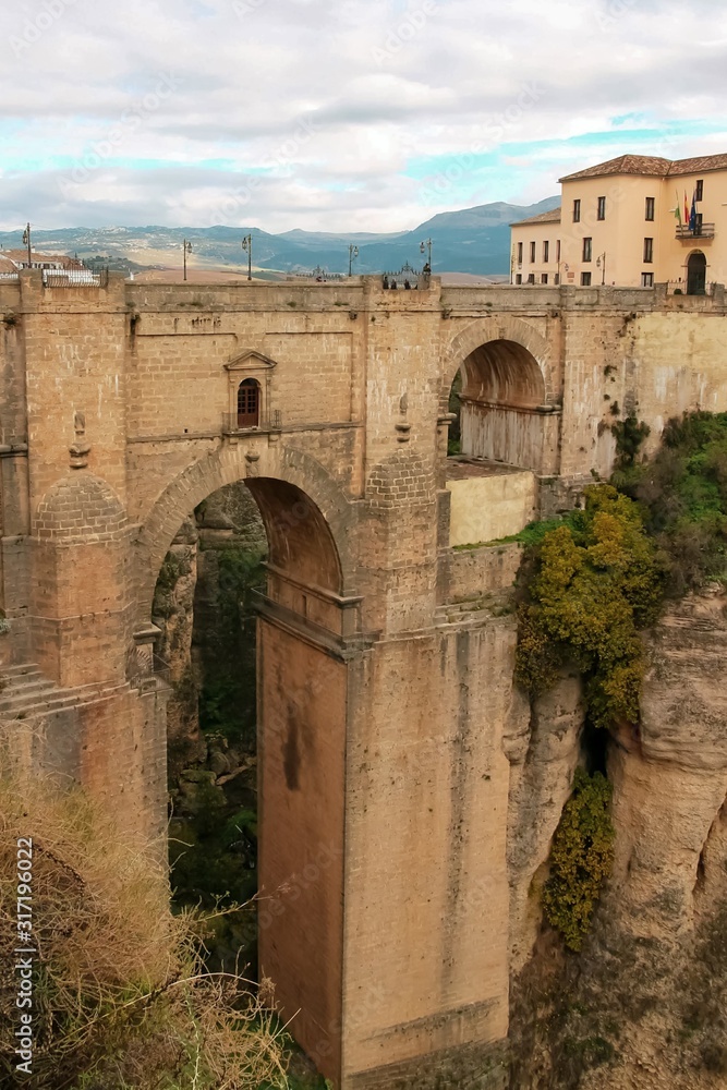 New bridge over the gorge in the city of Ronda, Spain