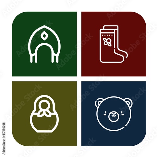 Set of doll icons