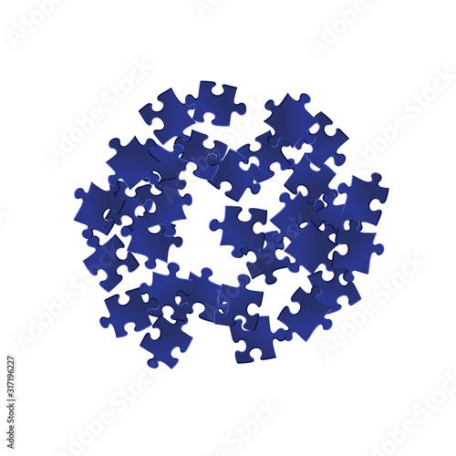 Game crux jigsaw puzzle dark blue parts vector 