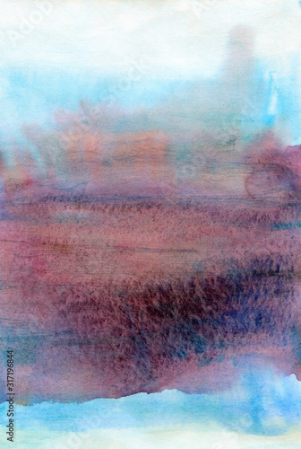 Abstract elegant watercolor background in blue and purple colors