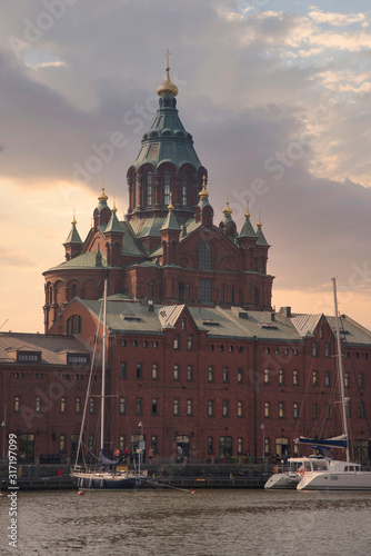 Embankment In Helsinki At Summer Evening, Finland.