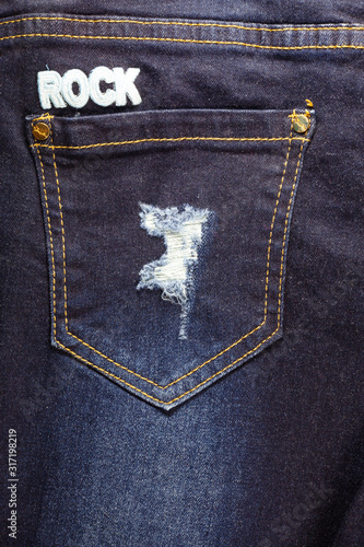 Jeans pocket background.