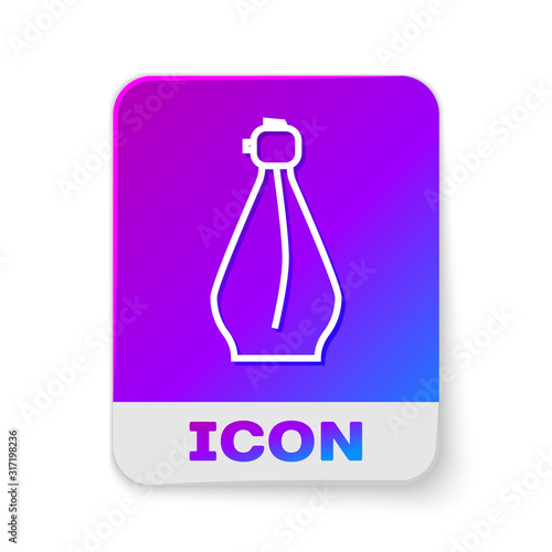 White line Perfume icon isolated on white background. Rectangle color button. Vector Illustration