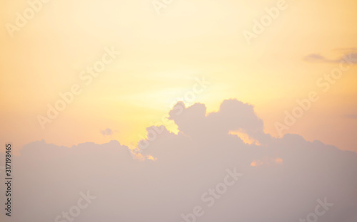 Sky and clouds with a beautiful light in the twilight