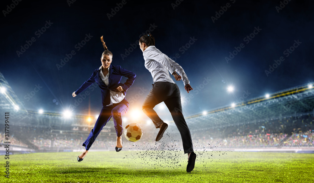 Fototapeta premium Women business league. Mixed media