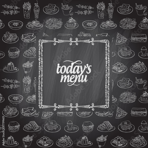 Chalk today's menu board design template