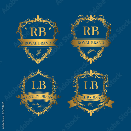 Golden Badges Luxury with Decorative Ornament
