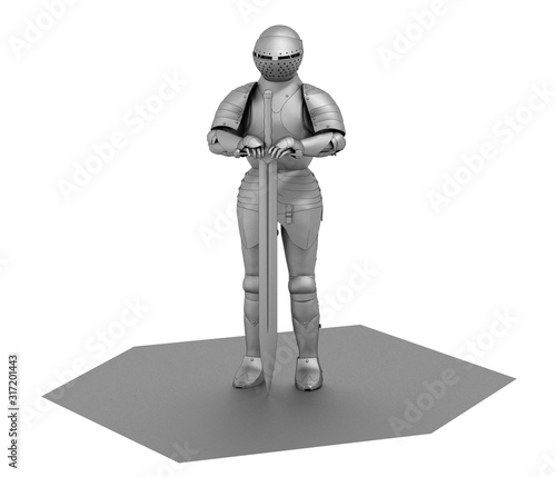 3D rendering, warrior character, illustration