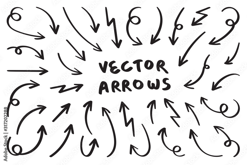 Arrows icon, Hand drawn arrow vector icons set. sketch arrow design for business plan and education. Arrows icon, Hand drawn arrow vector icons set. sketch arrow design for business plan and education.