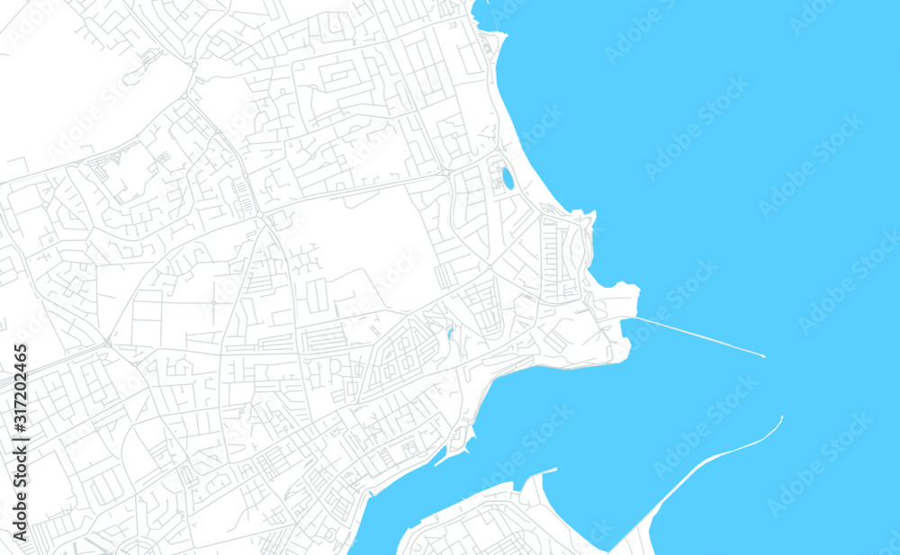 Tynemouth, England bright vector map