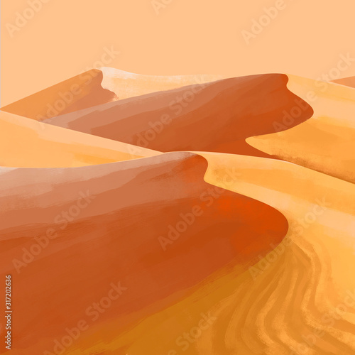illustration of the desert  sand hills