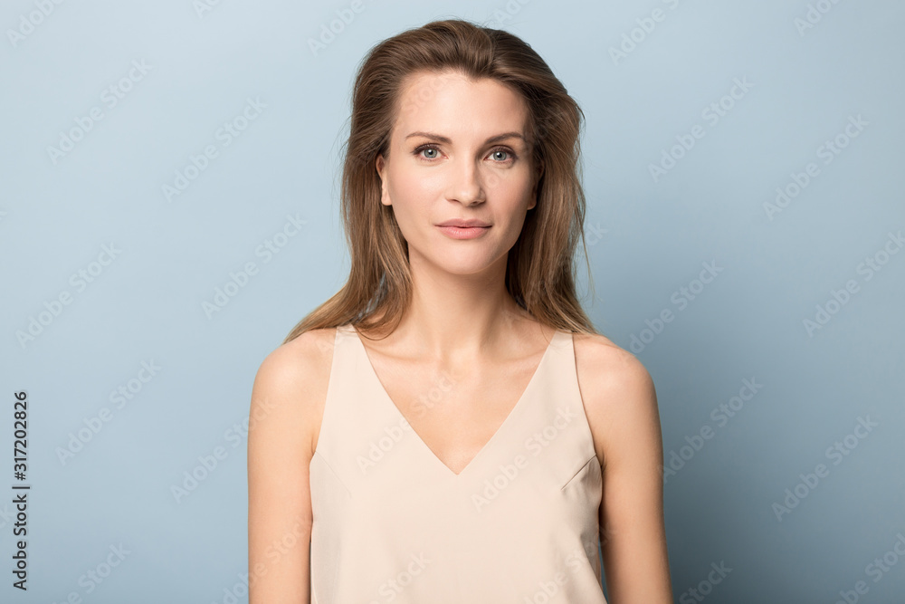 Portrait of beautiful female isolated on studio background Portrait of beautiful female isolated on studio background