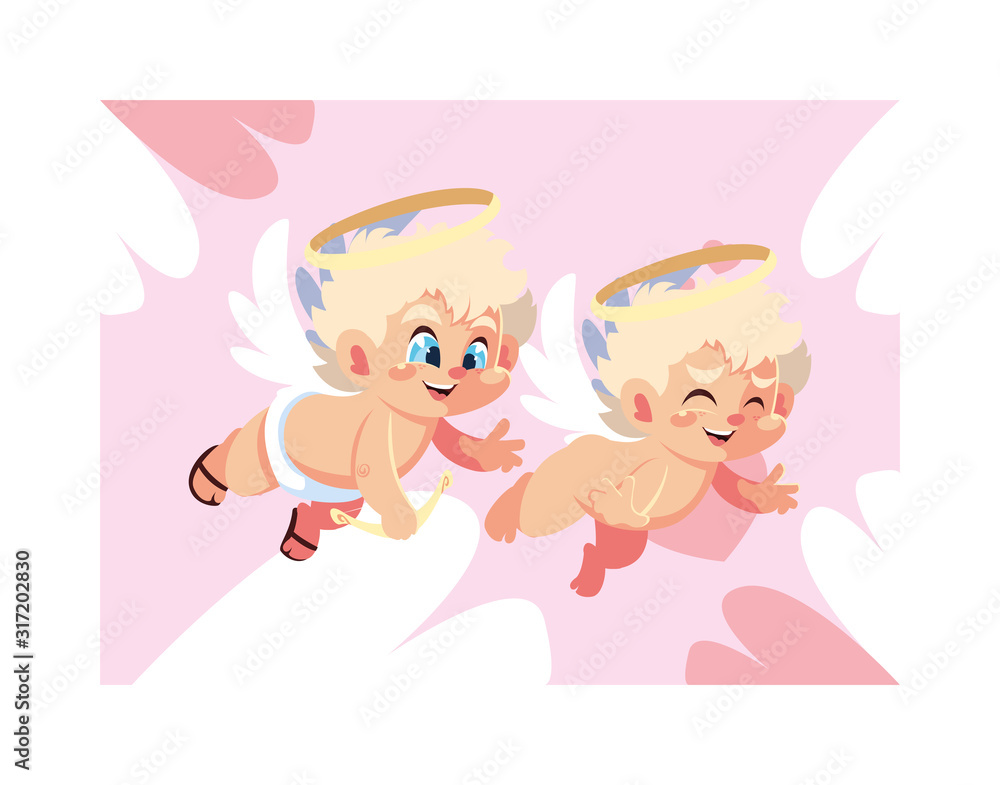 cute cupid angels , valentines day cute cupid angels , valentines day