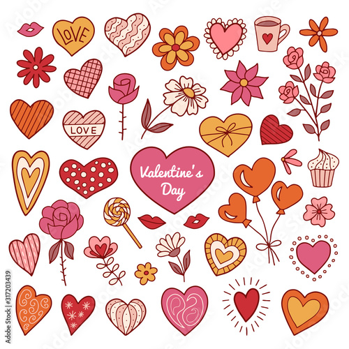 Set of valentines day elements.