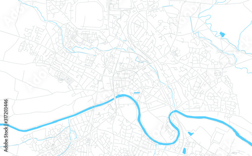 Hereford, England bright vector map