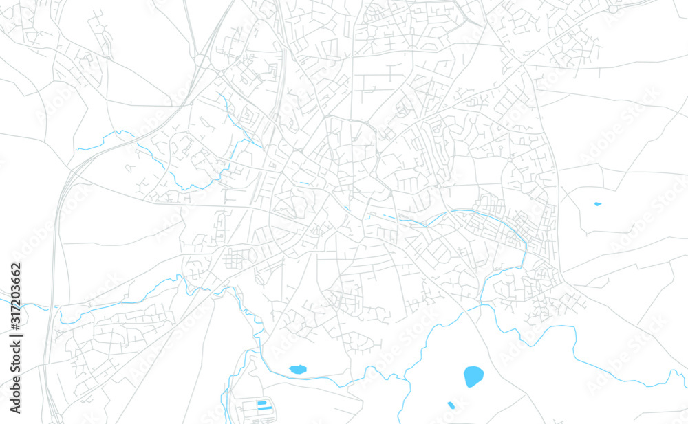 Wrexham, Wales bright vector map