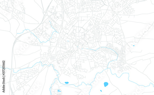 Wrexham, Wales bright vector map