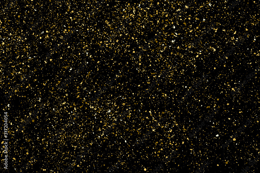 Gold Glitter Texture Isolated On Black. Amber Particles Color. Celebratory Background. Golden Explosion Of Confetti. Design Element. Digitally Generated Image. Vector Illustration, Eps 10. Gold Glitter Texture Isolated On Black. Amber Particles Color. Celebratory Background. Golden Explosion Of Confetti. Design Element. Digitally Generated Image. Vector Illustration, Eps 10.