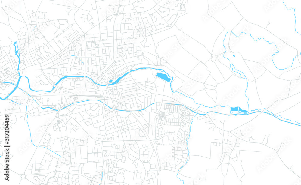 Royal Leamington Spa, England bright vector map Royal Leamington Spa, England bright vector map