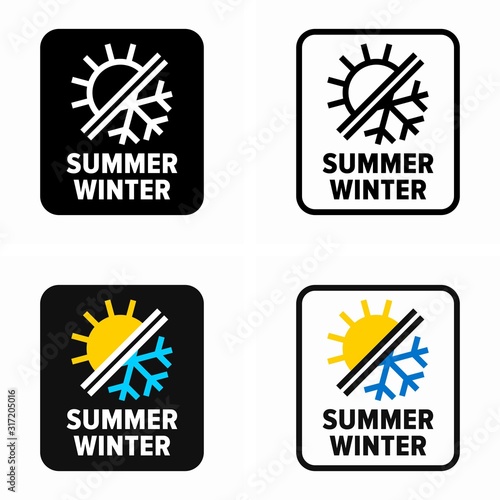 Summer winter climate, season and air condition symbol