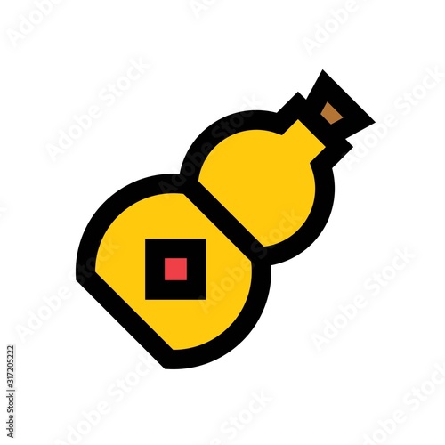 china new year related calabash or water chinese vector with editable stroke