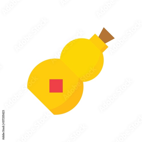 china new years related calabash or water chines vector in flat design,