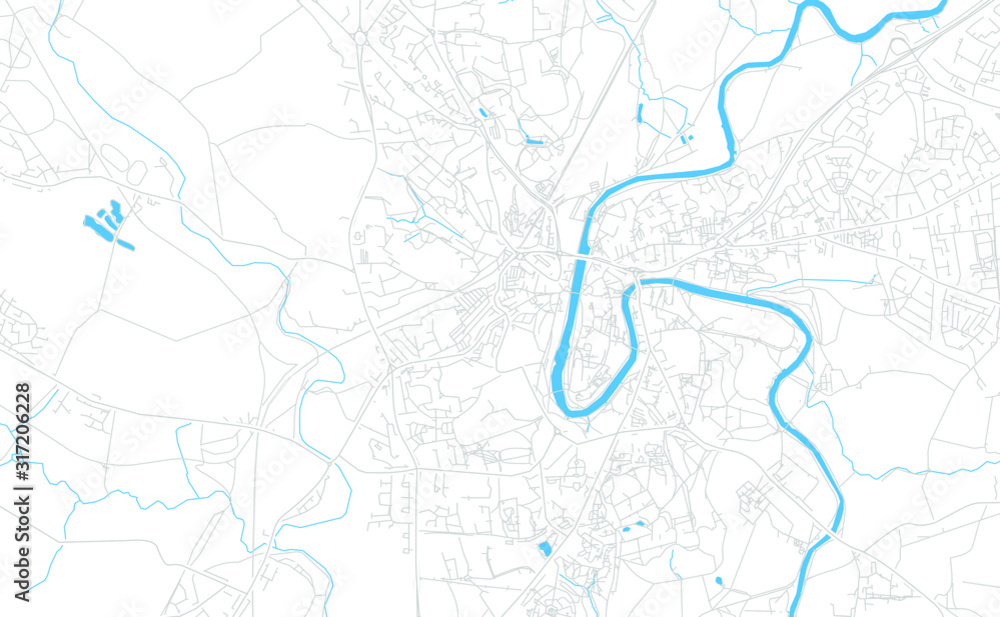 Durham, England bright vector map