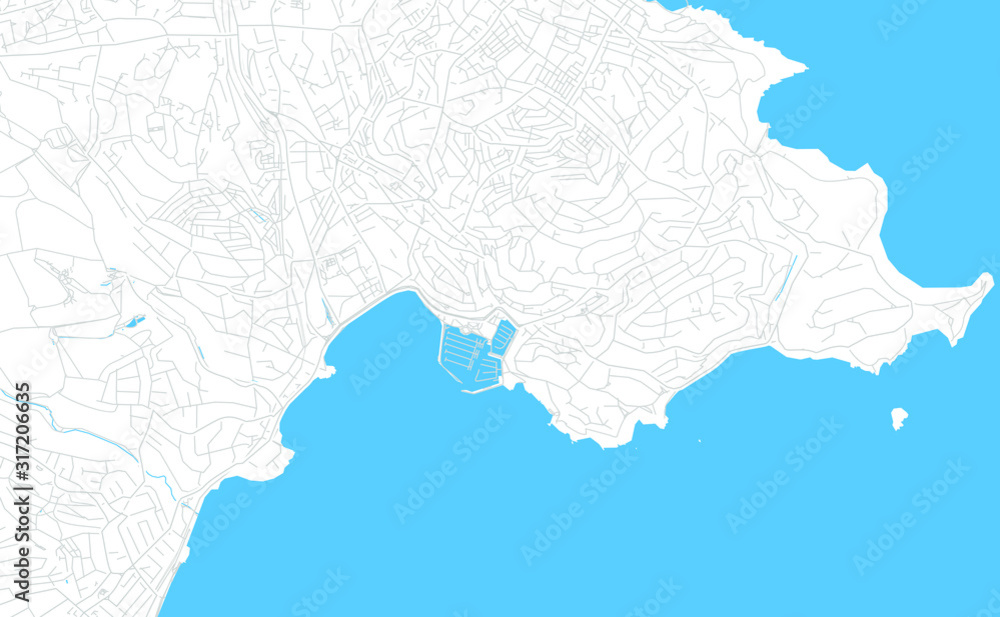 Torquay, England bright vector map