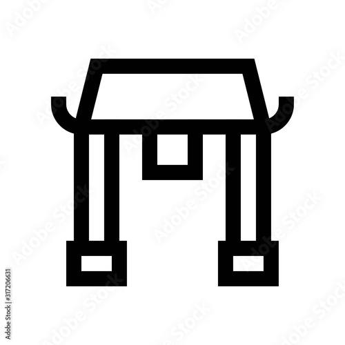 chinese gate related china new year vectors in lineal style,