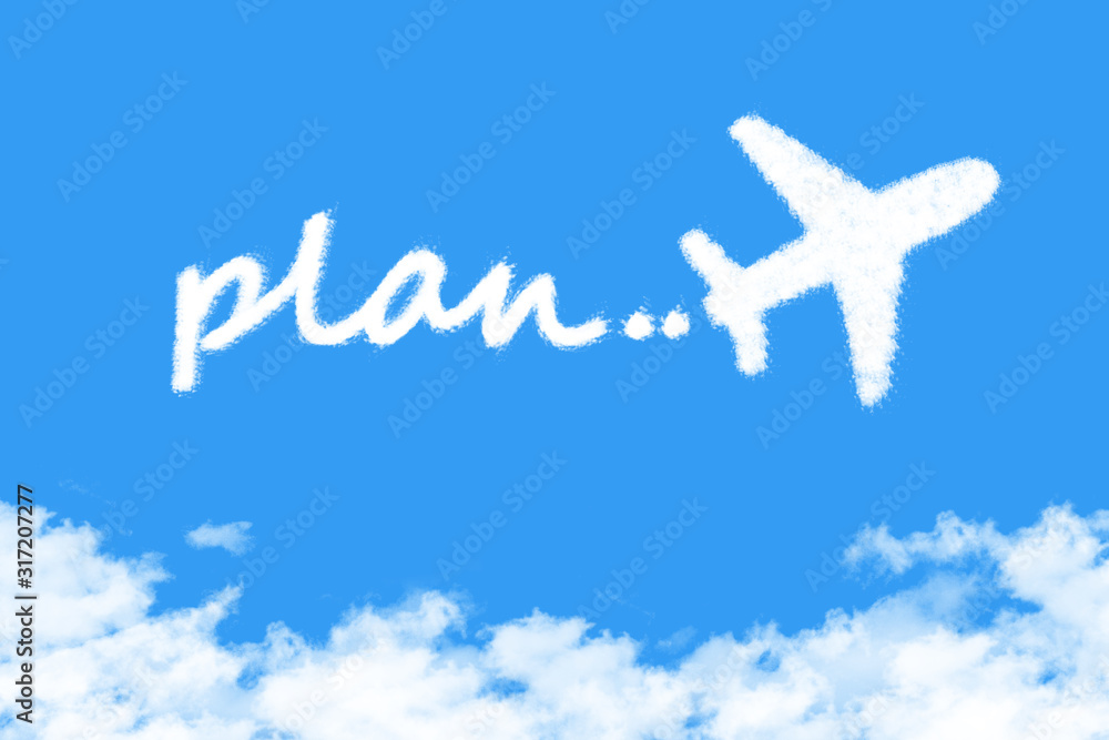 plane shape clouds plan , business concepts