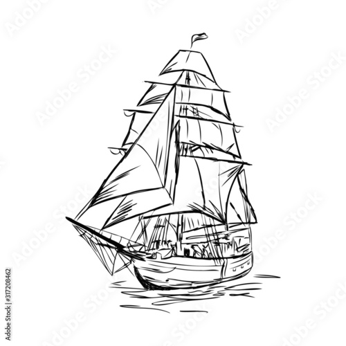 ship isolated on white background