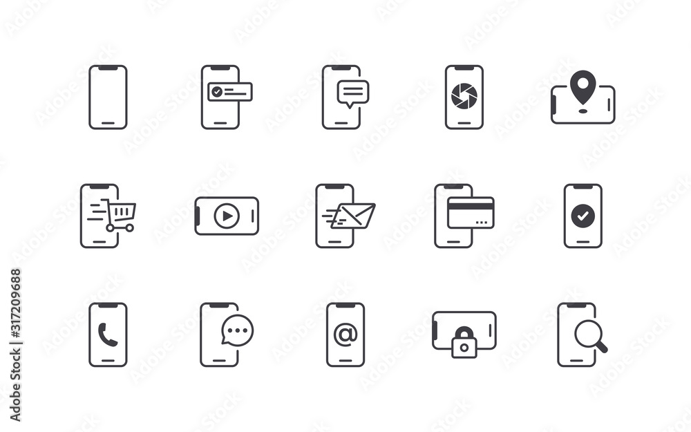 Smartphone Icons Set Smartphone Icons Set