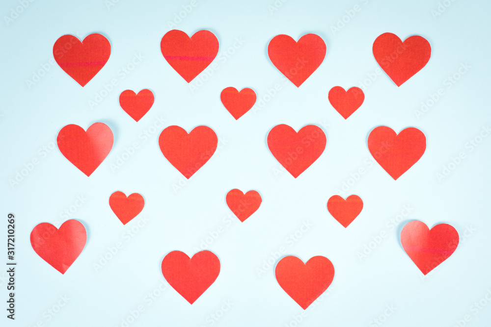 Red heart on a blue background. Red heart on a blue background.
