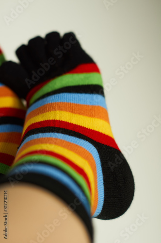 .funny, colored, striped sock.
